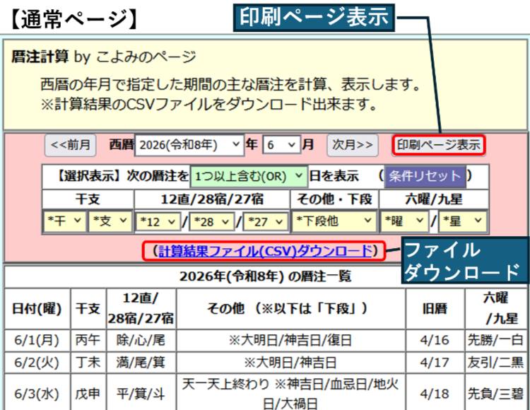 計算ページ